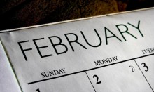 February calendar page corner